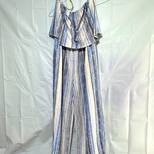 Kingston Grey wide leg pants romper strapless size small